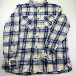 Vans Off The Wall Plaid Flannel Shirt Men's Size L Long Sleeve Button Up